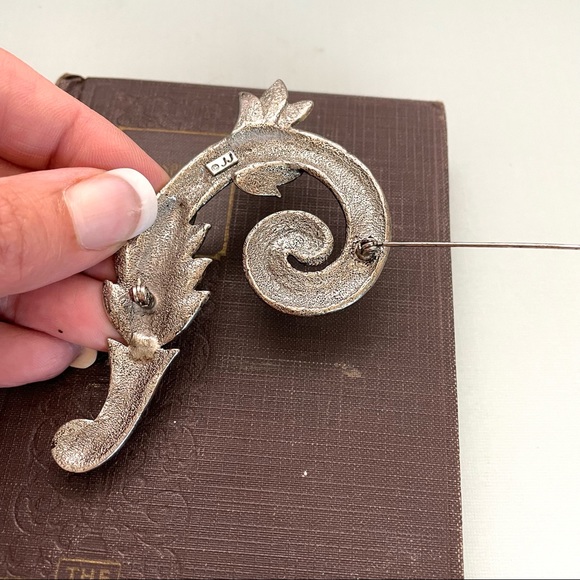 Vintage Jonette JJ silver Floral Brooch signed - Picture 6 of 8